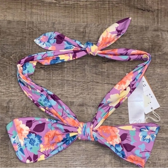 Billabong high waisted bikini. Set with Purple and Orange Accents - Picture 2 of 3